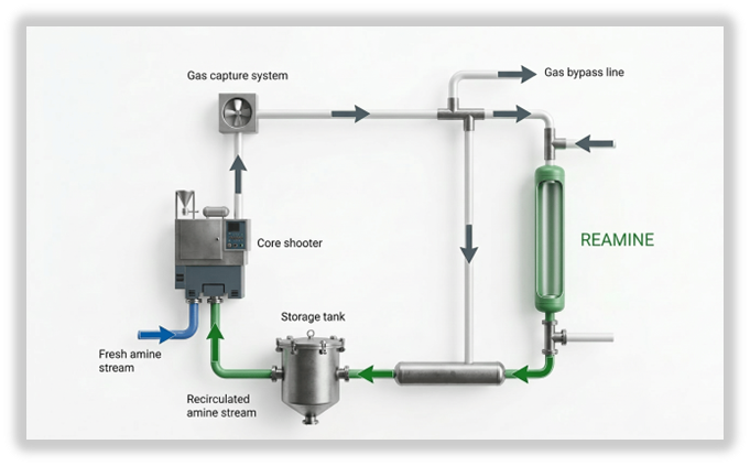 Reamine sistema de reciclaje de aminas