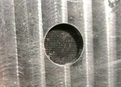 Detalle de la lámina porosa para controlar la gestión del vacío en el molde desarrollada por AZTERLAN