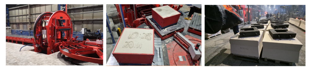 Automatic inorganic moulding line implemented at Odlewnie Polskie S.A. (Poland) during the LIFE GREENCASTING project.